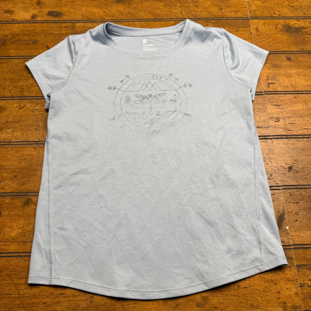 All in Motion Kids Girls Size L 10/12 Blue Dragonfly Explorer‎ Club Athletic